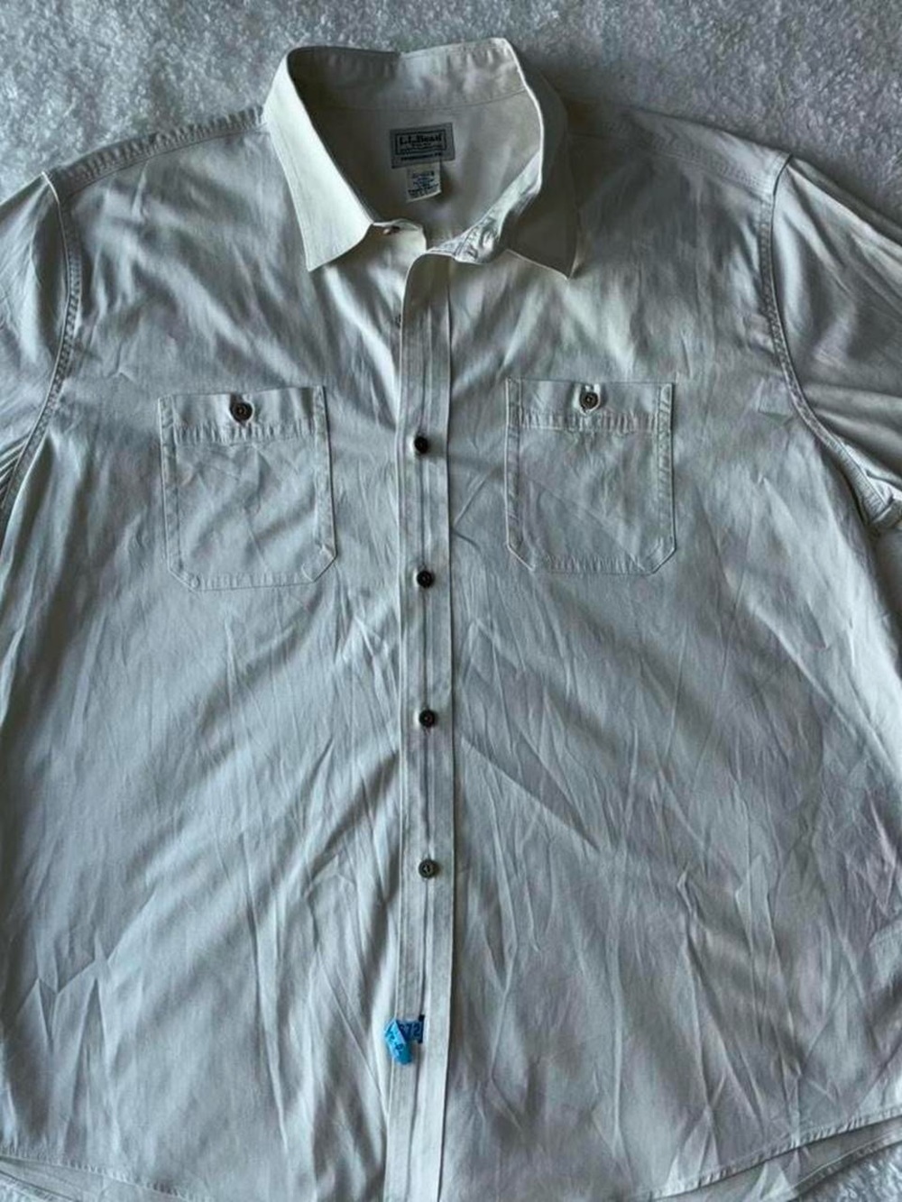 L.L. Bean BUNDLE! THREE! Men's 1 White 2 Blue Button-Down Chest Pocket Shirt